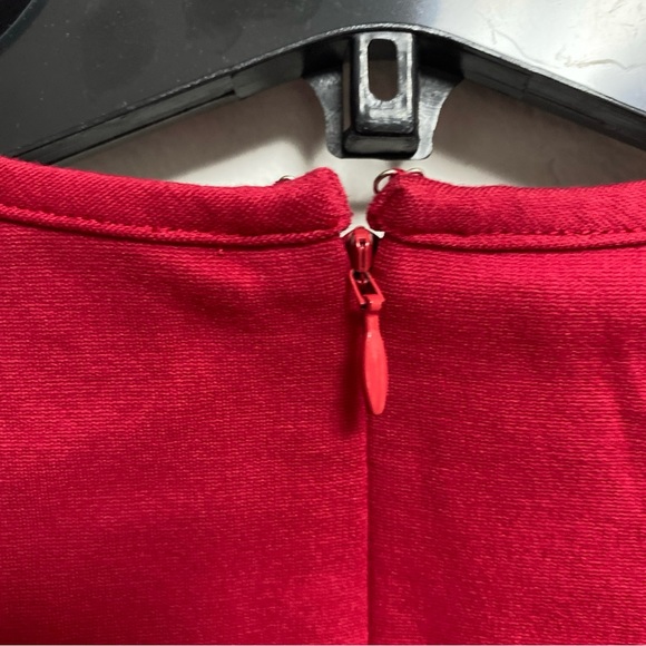 J Crew Long Sleeve Crew Neck Red Stretch Sheath Dress Size 00 - Picture 5 of 6